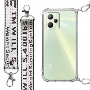 Etui Antishock + Mocna Smycz Biała do REALME C35