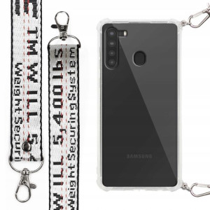 Etui Antishock + Mocna Smycz Biała do SAMSUNG A21