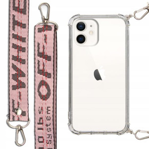 Etui Antishock + Smycz Róż do IPHONE 12 MINI Case