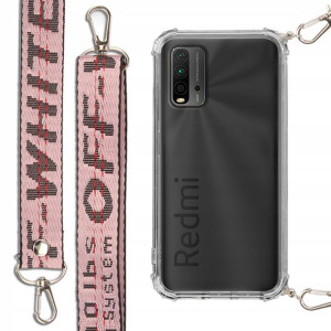 Etui Antishock + Smycz Róż do XIAOMI REDMI 9 POWER