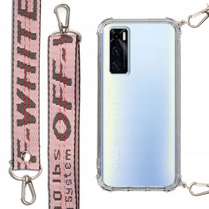 Etui Antishock + Smycz Różowa do VIVO V20 SE Case