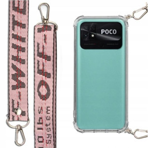 Etui Antishock + Smycz Różowa do XIAOMI POCO C40