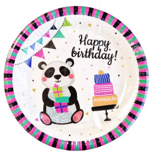 Talerzyki Jednorazowe Papierowe HAPPY BIRTHDAY 6szt.