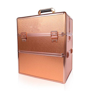 Kuferek kosmetyczny XXL dwuczęściowy na lampę i frezarkę total rose golden
