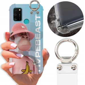 Etui Antishock Pasek do HUAWEI HONOR 9A Miś Wzory