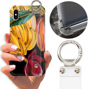Etui Antishock Pasek do IPHONE XS MAX Kwiaty Wzory