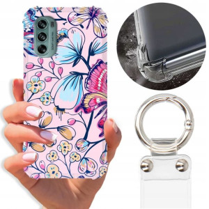 Etui Antishock Pasek do MOTOROLA G62 5G Kwiaty Wz