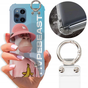 Etui Antishock Pasek do OPPO FIND X3 PRO Miś Wzory
