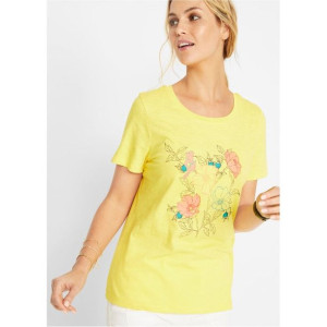 Żółty T-shirt Z Nadrukiem 40-42 907285
