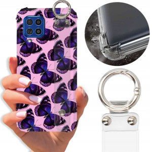 Etui Antishock Pasek do SAMSUNG F62 Kwiatowe Wzory