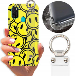 Etui Antishock Pasek do SAMSUNG M30S Kwiaty Wzory