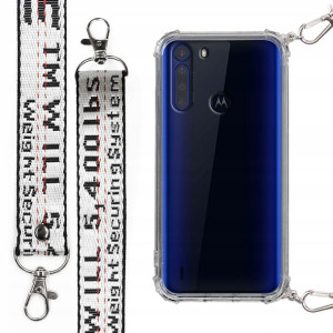 Etui Antishock Smycz Biała do MOTOROLA ONE FUSION