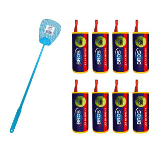 8x Lep okrągły na muchy + packa na muchy komary