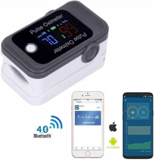 Pulsoksymetr Napalcowy Pulsometr Z Bluetooth Tętno