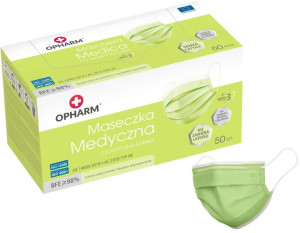 Polskie Maski Medyczne Zielone Limon Typ Iir 50szt