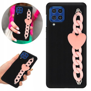 Etui BLINK Matowe Czarne Łańcuszek do SAMSUNG F62