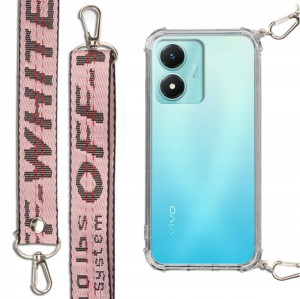 Etui Case Antishock + Smycz Różowa do VIVO Y02s