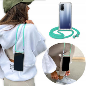 Etui Crossbody do OPPO A55 5G Turkusowy Sznurek