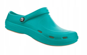 Klapki Crocs FitClog Turkus Medyczne Kucharskie 40