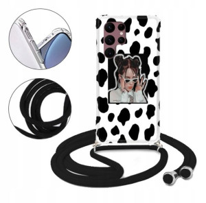 Etui Crossbody do SAMSUNG S22 ULTRA Krówki Wzory