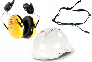 Kask 3M G3000+Nauszniki H510P3+Pasek Podbródkowy
