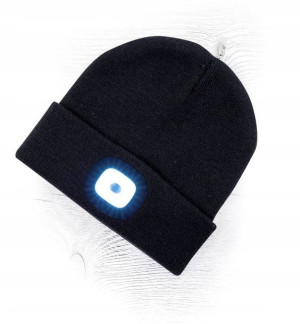 Czapka Zimowa z Latarką Lampką LED Ładowanie USB