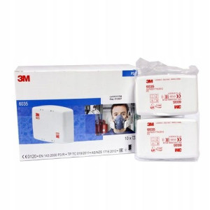 Filtr FFP3 3M 6035 Przeciwpyłowy P3 R Komplet 2szt