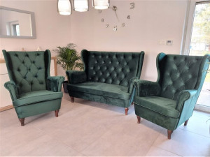 KOMPLET SOFA 2 osobowa 1+1 FOTEL USZAK