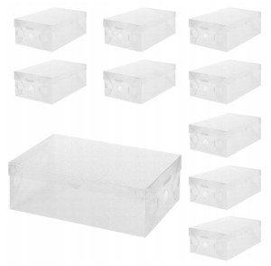 10 X Pudełko Na Buty Pojemnik Organizer Z Klapą