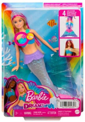 Barbie Lalka Syrenka Dreamtopia Światełka