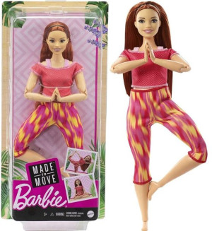 Mattel Barbie Lalka Made To Move Czerwony Strój