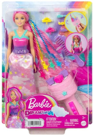 Barbie Lalka Księżniczka Zakręcone Pasemka