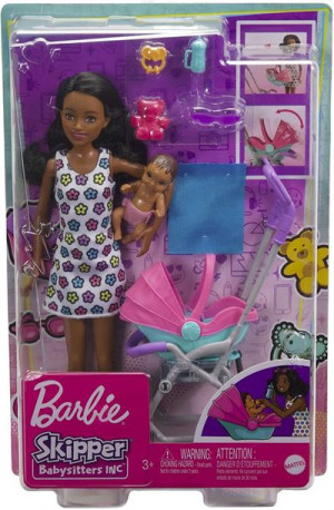 Barbie Skipper Lalka Opiekunka Ze Spacerówką