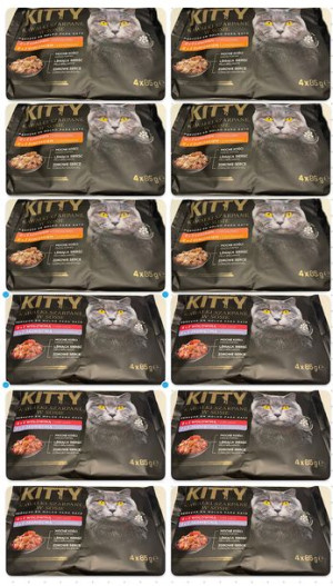 karma dla kota Kitty mix smaków 48x85gr szarpane