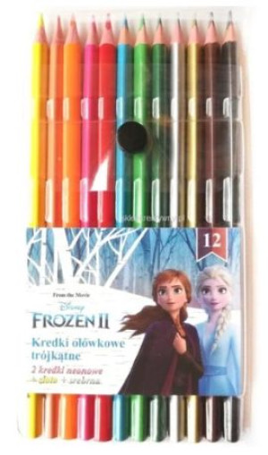 Kredki Ołówkowe 12szt Trójkątne Mix