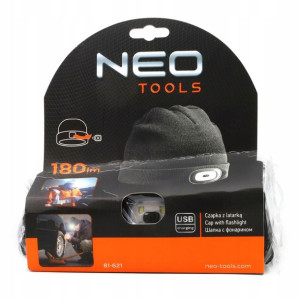 Czapka Robocza Neo Tools z Latarką LED Czołówka