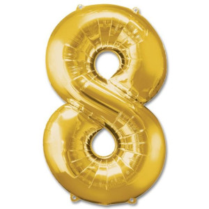 Balon-y Foliowy Złoty Na Hel Gold 100 Cyfra 8