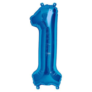 Niebieski Balon-y Foliowy Cyfra 1 Na Hel Blue 100