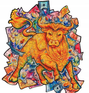 Puzzle Drewniane Dla Dorosłych Kolory Byk Bull M