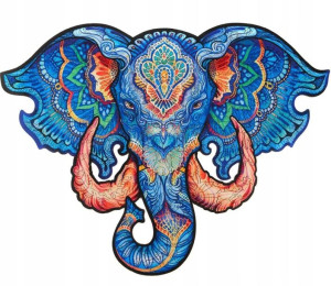 Puzzle Drewniane Dla Dorosłych Kolorowy Słoń S