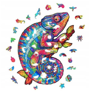 Puzzle Drewniane Dla Dorosłych Kolory Kameleon S