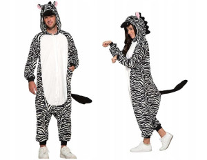 Onesie Zebra Dres Kombinezon Przebranie Kigurumi S