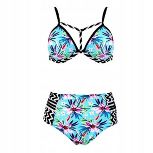 Hawajski Strój Kąpielowy Bikini Z Wysokim Stan L