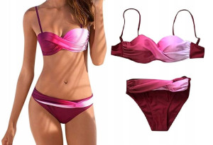 Strój Kąpielowy Bikini Tęczowe Push Up Tęcza S
