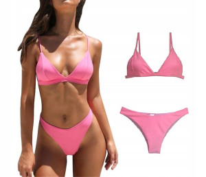 Strój Kąpielowy Bikini Damski Neon Sexy Różowy M