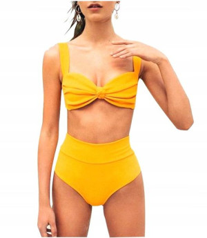 Strój Kąpielowy Bikini Z Wysokim Stanem Kokardką S