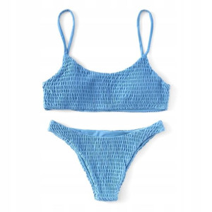 Strój Kąpielowy Bikini Dwuczęściowy Marszczony L
