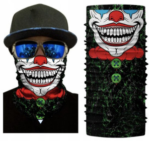 Chusta Komin Bandana Ochronna Klaun Zielony Zima