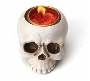 Świecznik Czaszka Dekoracyjny Halloween Prezent