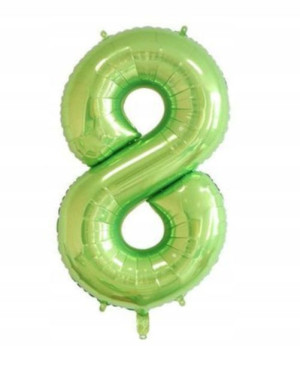 Zielony Balon Foliowy Cyfra 8 Duży Urodziny 100 Cm
